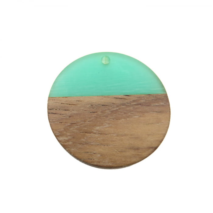 Resin wood hanger turquoise